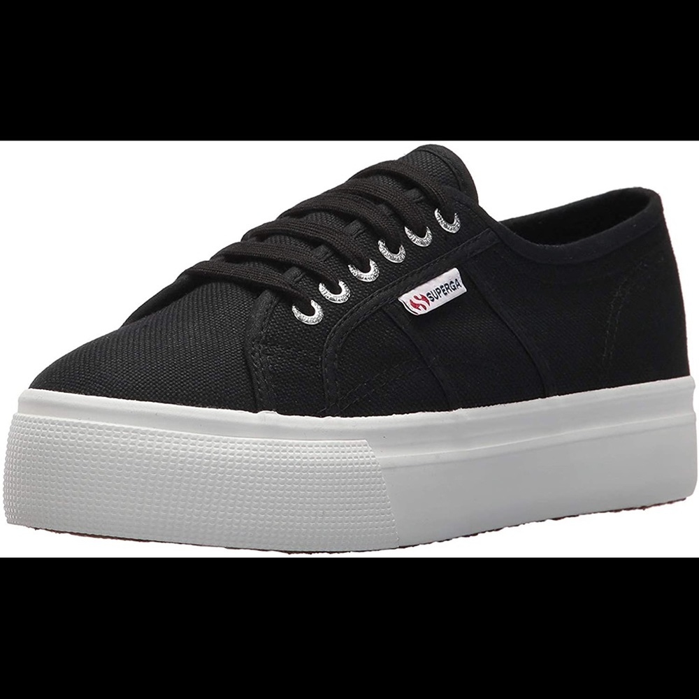 Black Canvas Superga Platforms - image 1